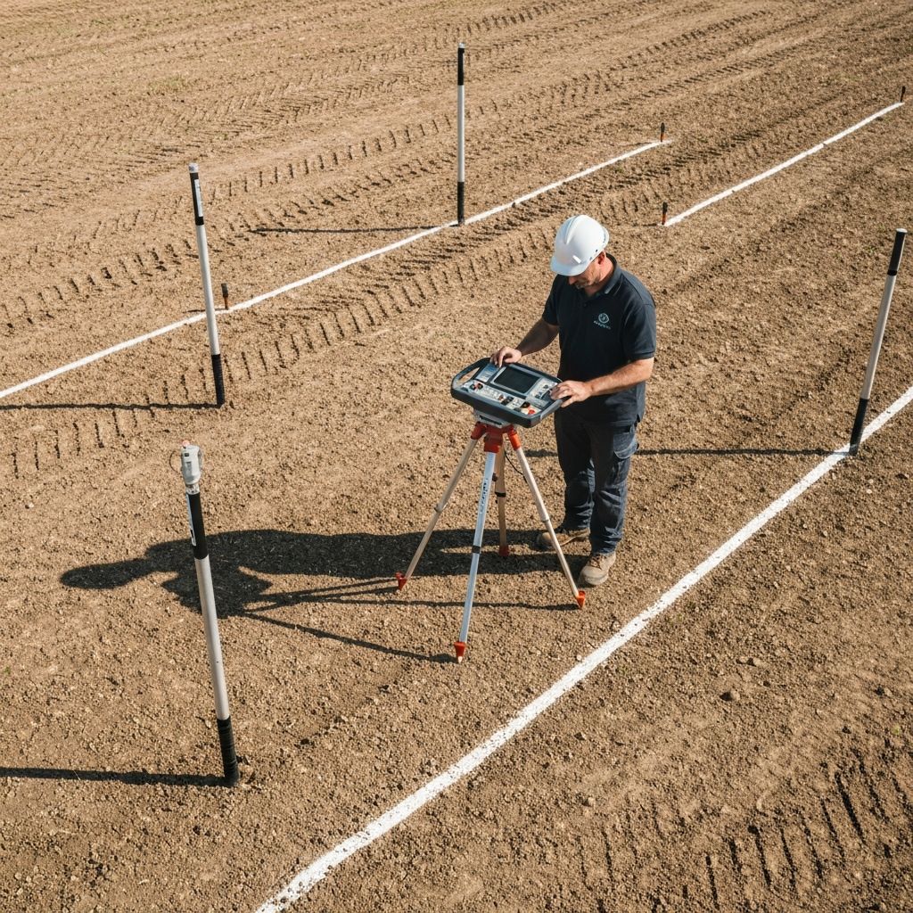 Tim profesional melakukan survei georadar di lokasi proyek